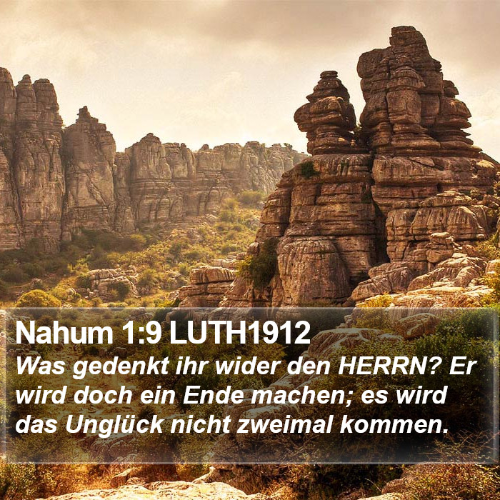 Nahum 1:9 LUTH1912 Bible Study