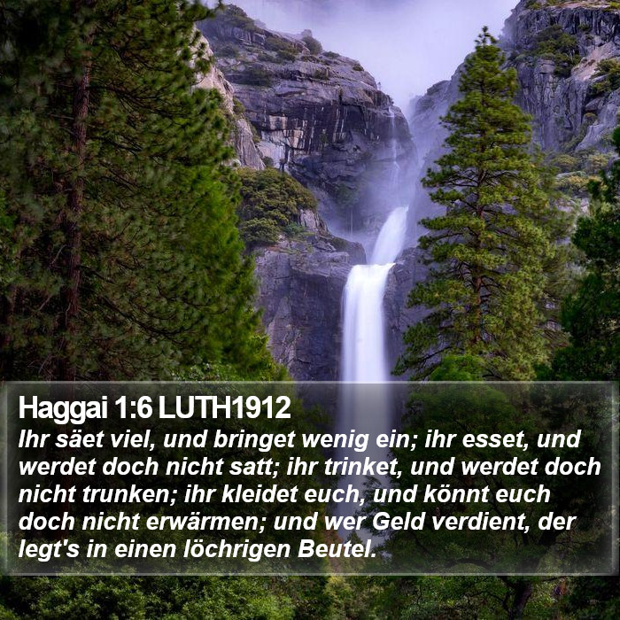 Haggai 1:6 LUTH1912 Bible Study