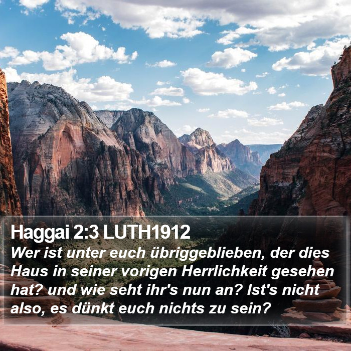 Haggai 2:3 LUTH1912 Bible Study
