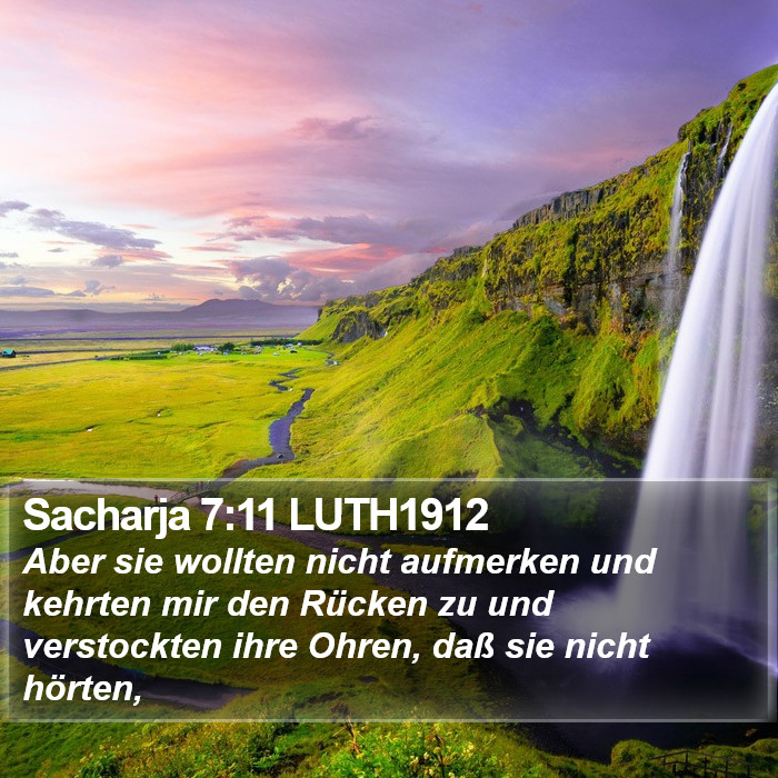 Sacharja 7:11 LUTH1912 Bible Study