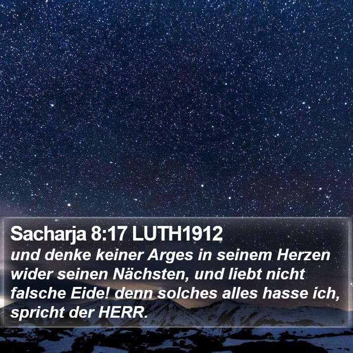 Sacharja 8:17 LUTH1912 Bible Study