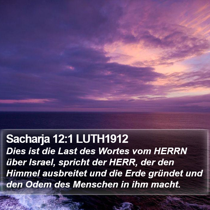 Sacharja 12:1 LUTH1912 Bible Study