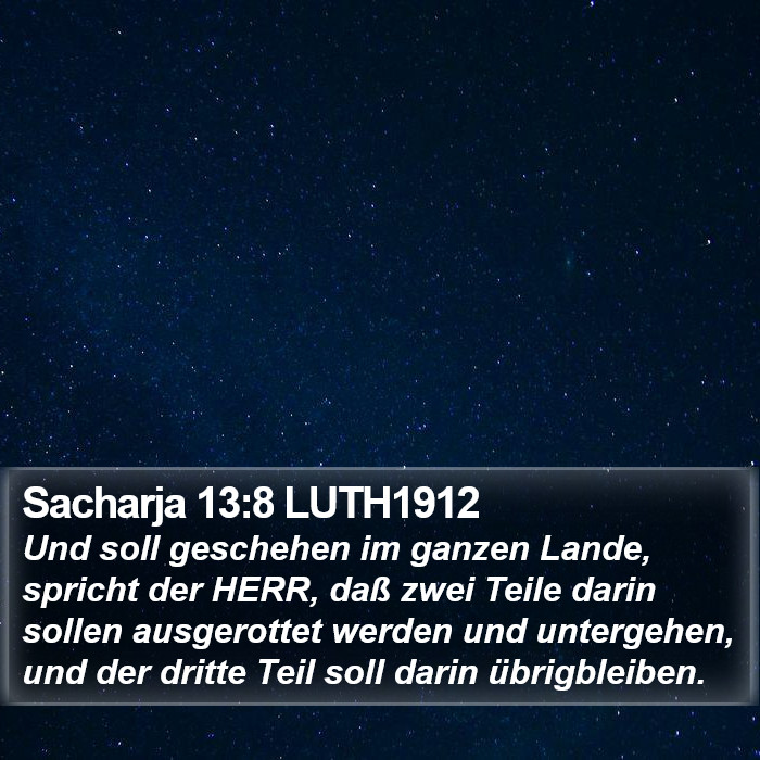 Sacharja 13:8 LUTH1912 Bible Study