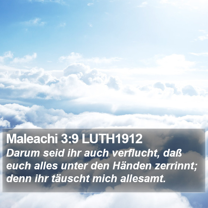 Maleachi 3:9 LUTH1912 Bible Study