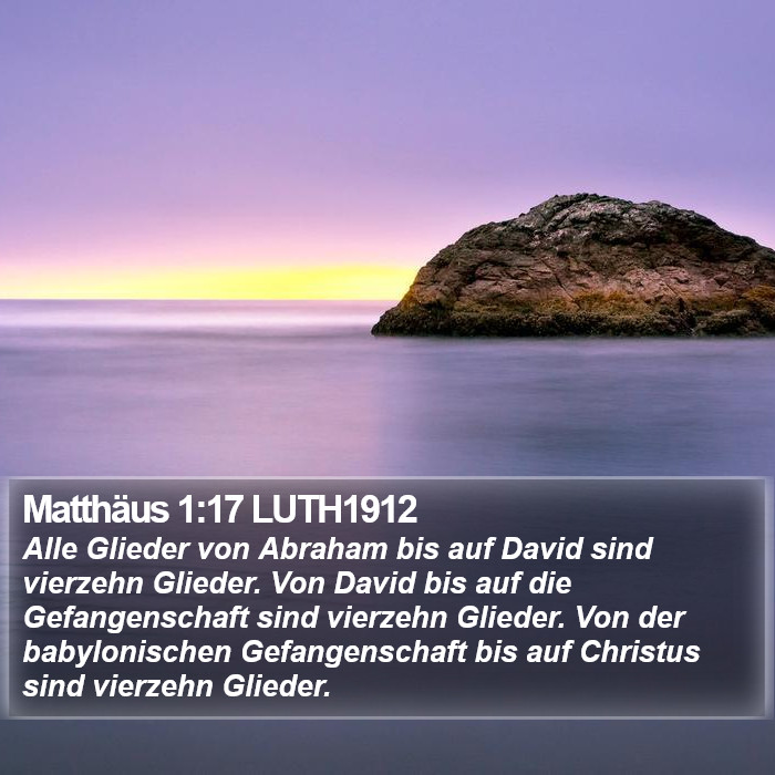 Matthäus 1:17 LUTH1912 Bible Study