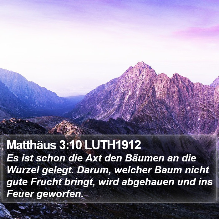 Matthäus 3:10 LUTH1912 Bible Study