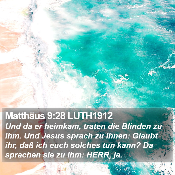 Matthäus 9:28 LUTH1912 Bible Study