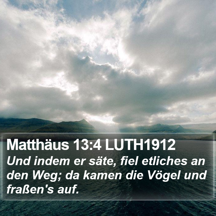 Matthäus 13:4 LUTH1912 Bible Study