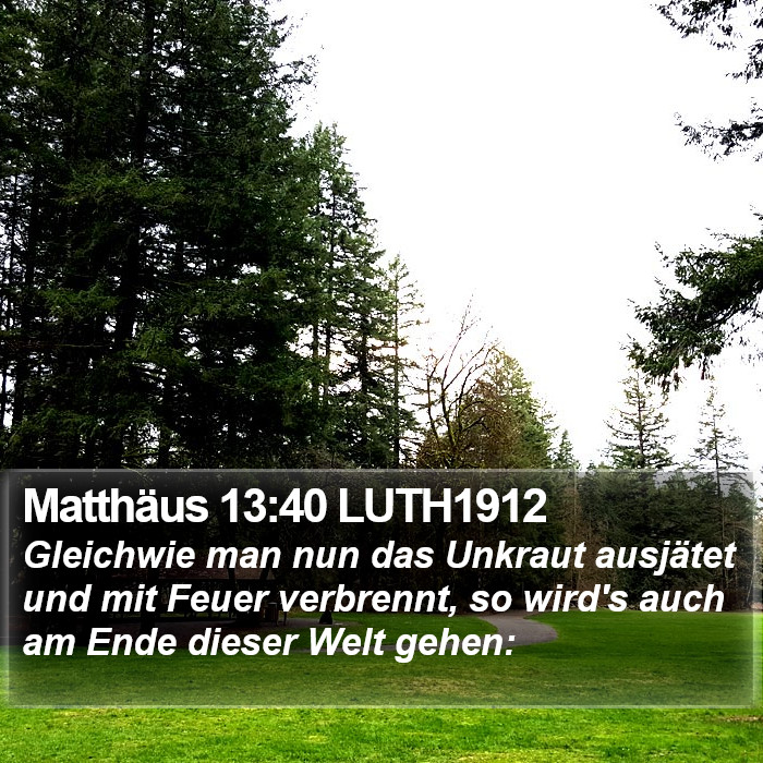 Matthäus 13:40 LUTH1912 Bible Study