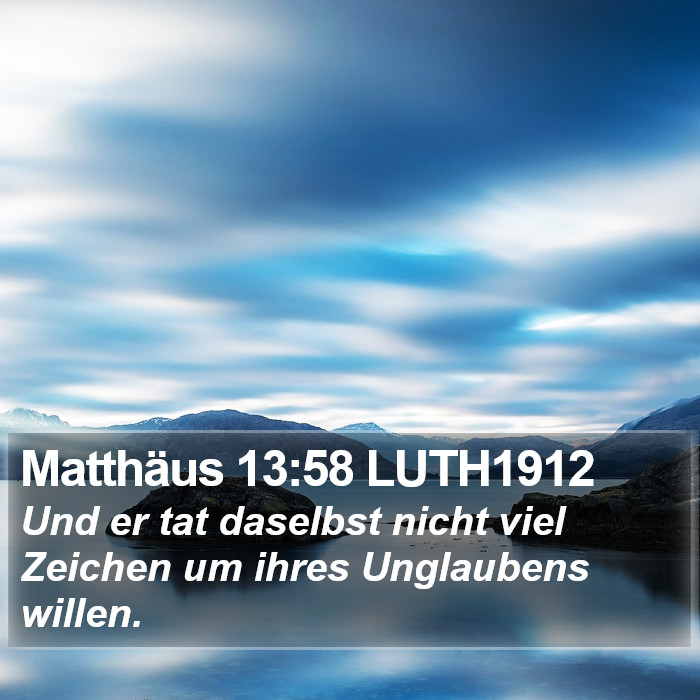 Matthäus 13:58 LUTH1912 Bible Study