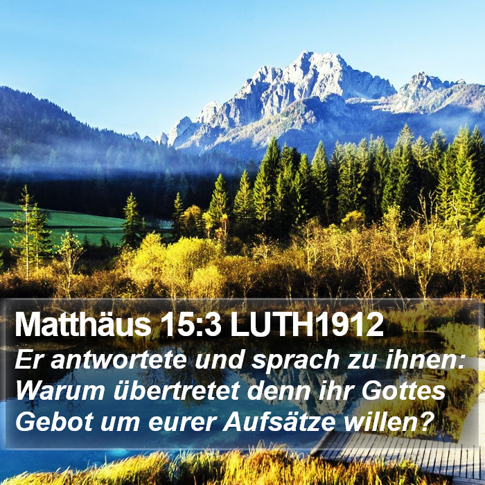 Matthäus 15:3 LUTH1912 Bible Study