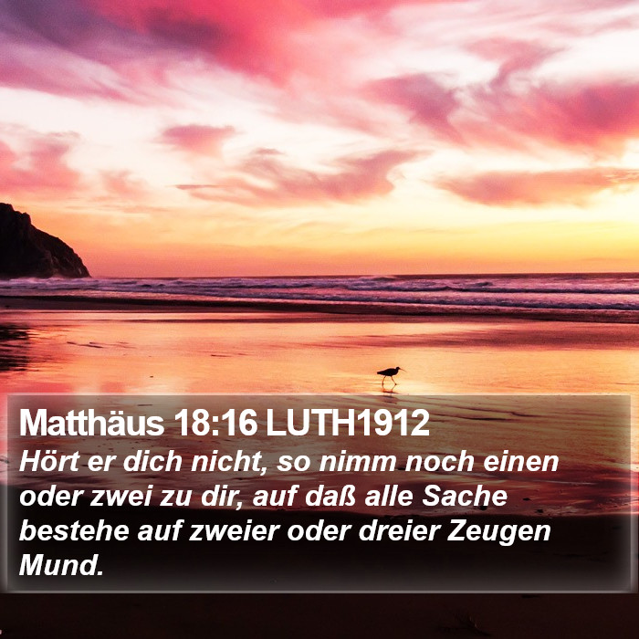 Matthäus 18:16 LUTH1912 Bible Study