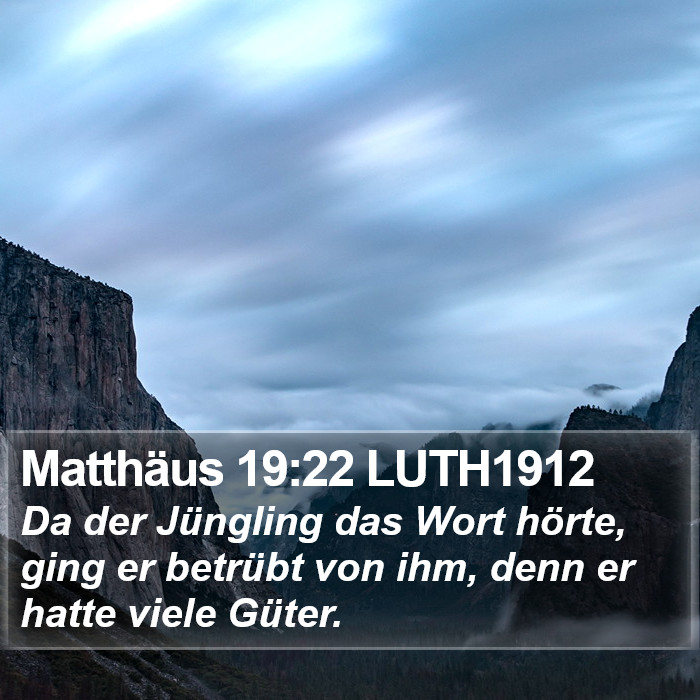 Matthäus 19:22 LUTH1912 Bible Study