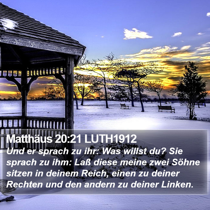 Matthäus 20:21 LUTH1912 Bible Study