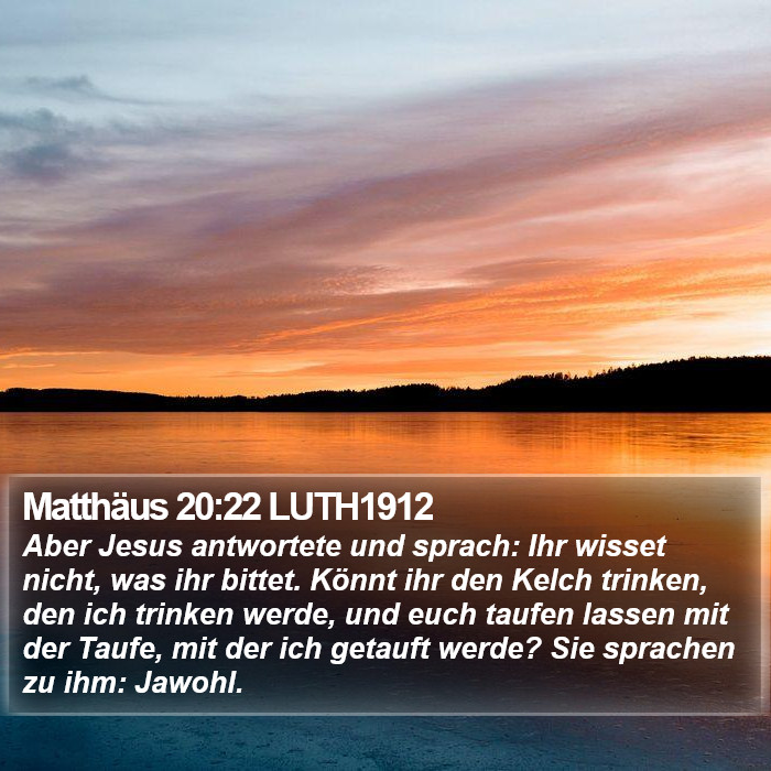 Matthäus 20:22 LUTH1912 Bible Study