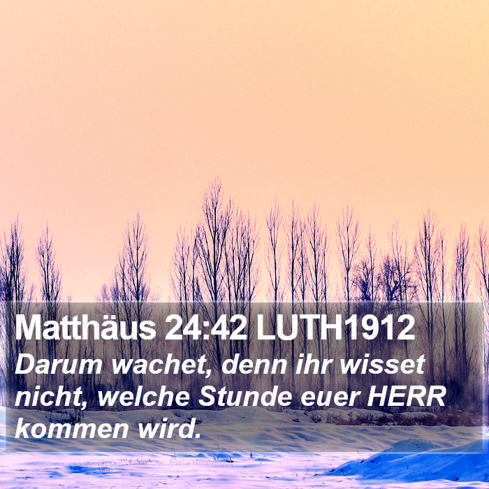 Matthäus 24:42 LUTH1912 Bible Study