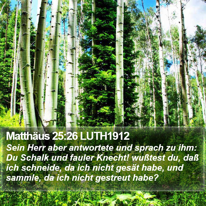 Matthäus 25:26 LUTH1912 Bible Study
