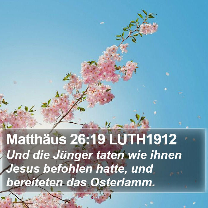 Matthäus 26:19 LUTH1912 Bible Study