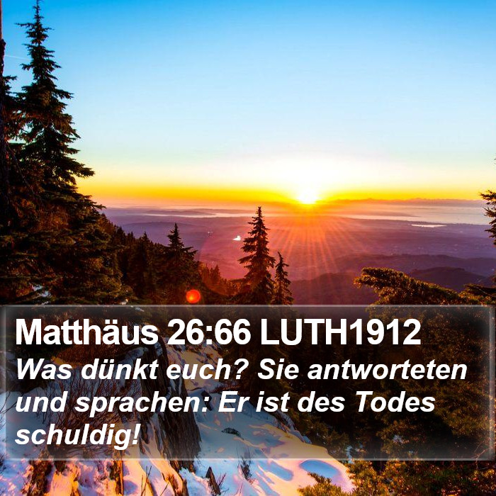 Matthäus 26:66 LUTH1912 Bible Study