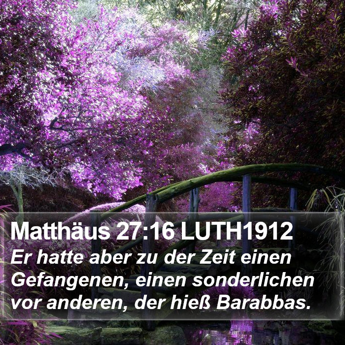 Matthäus 27:16 LUTH1912 Bible Study