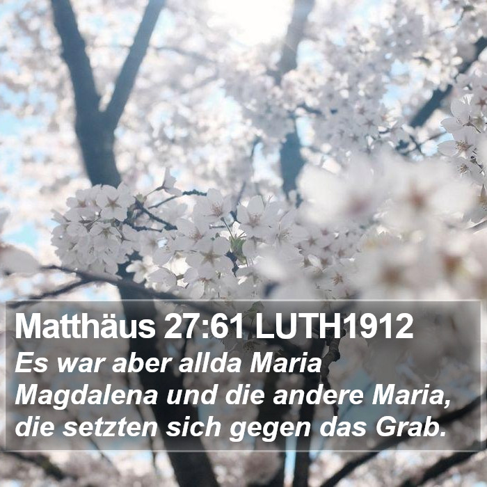 Matthäus 27:61 LUTH1912 Bible Study