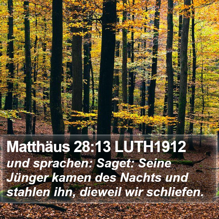 Matthäus 28:13 LUTH1912 Bible Study