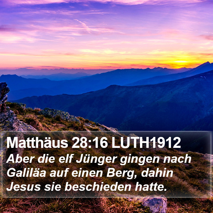 Matthäus 28:16 LUTH1912 Bible Study