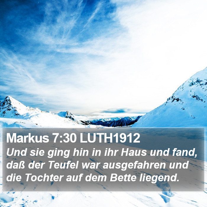 Markus 7:30 LUTH1912 Bible Study