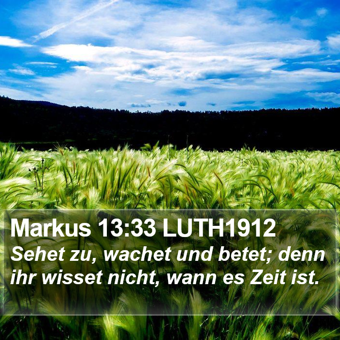 Markus 13:33 LUTH1912 Bible Study