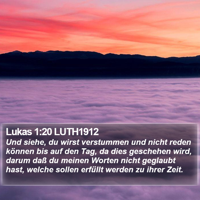 Lukas 1:20 LUTH1912 Bible Study