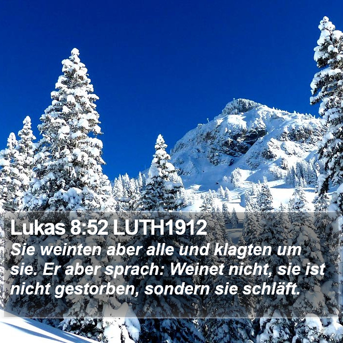 Lukas 8:52 LUTH1912 Bible Study