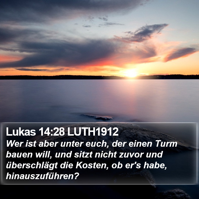 Lukas 14:28 LUTH1912 Bible Study