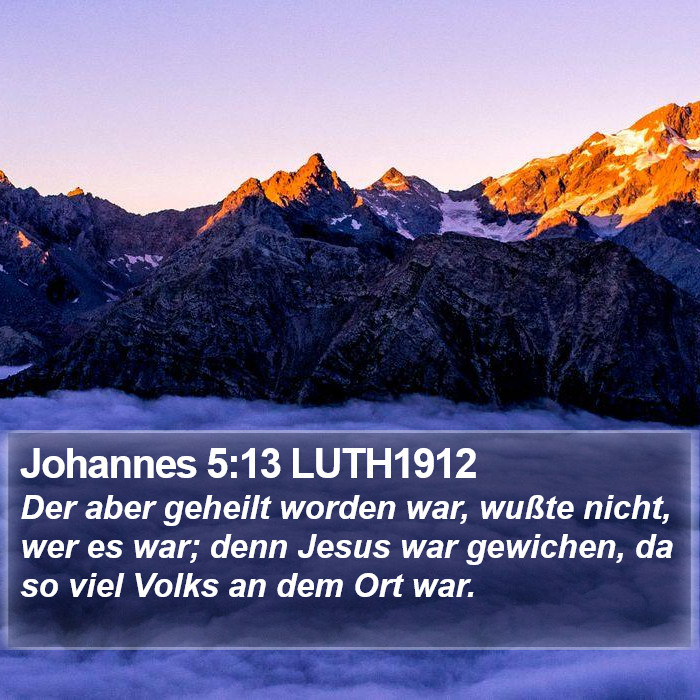 Johannes 5:13 LUTH1912 Bible Study