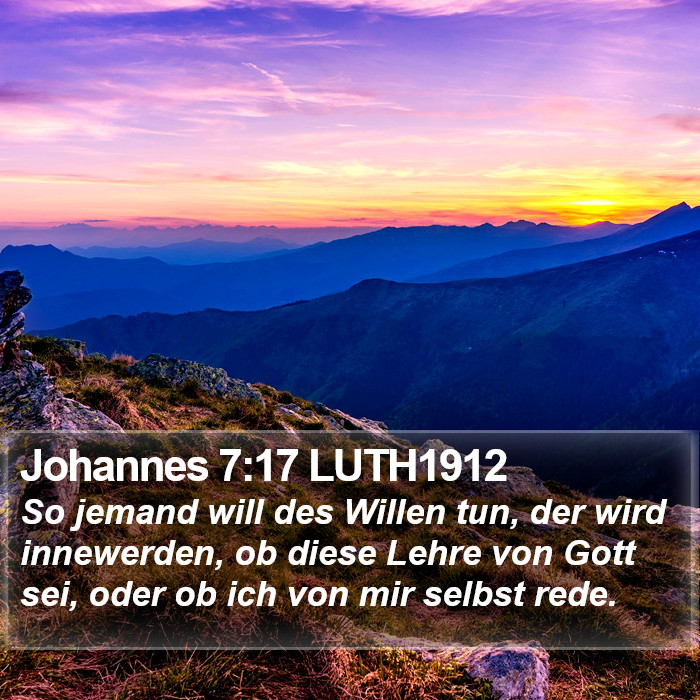 Johannes 7:17 LUTH1912 Bible Study