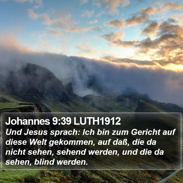 Johannes 9:39 LUTH1912 Bible Study