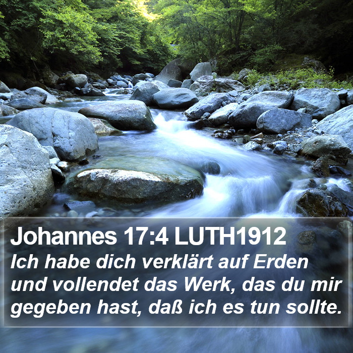 Johannes 17:4 LUTH1912 Bible Study