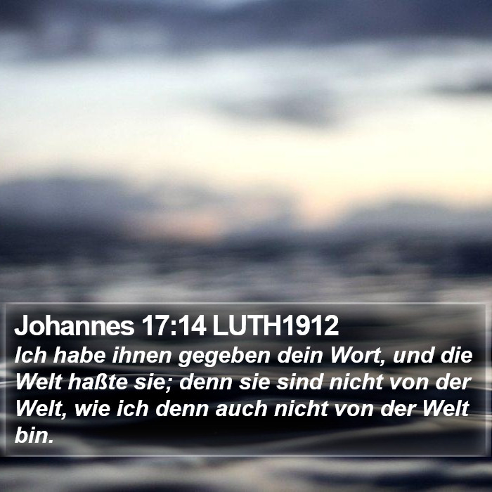 Johannes 17:14 LUTH1912 Bible Study