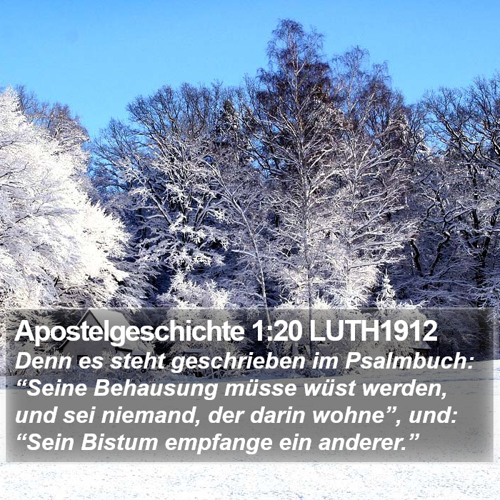 Apostelgeschichte 1:20 LUTH1912 Bible Study