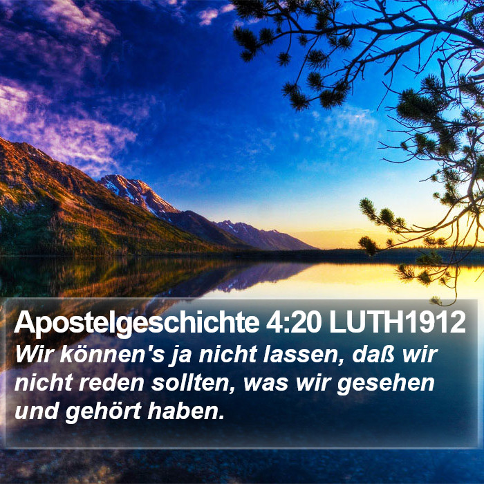 Apostelgeschichte 4:20 LUTH1912 Bible Study