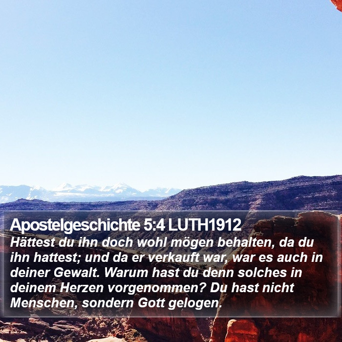 Apostelgeschichte 5:4 LUTH1912 Bible Study