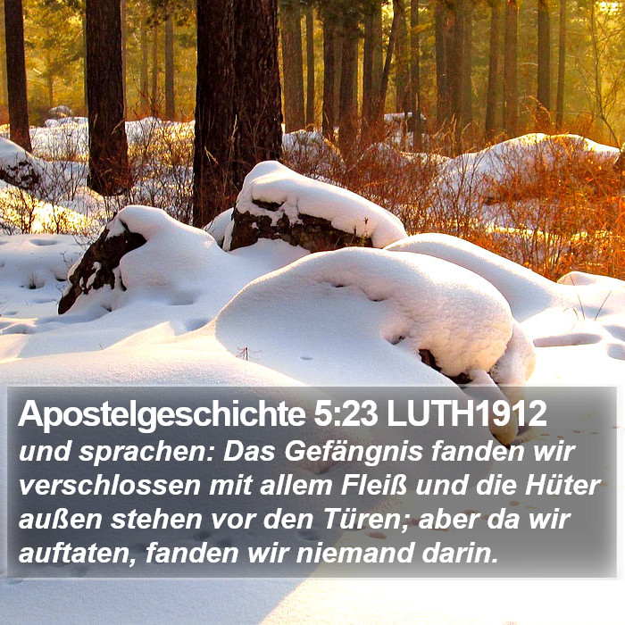 Apostelgeschichte 5:23 LUTH1912 Bible Study