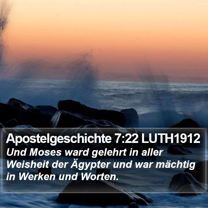 Apostelgeschichte 7:22 LUTH1912 Bible Study