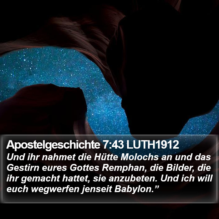 Apostelgeschichte 7:43 LUTH1912 Bible Study