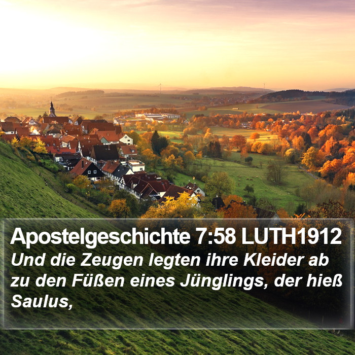 Apostelgeschichte 7:58 LUTH1912 Bible Study