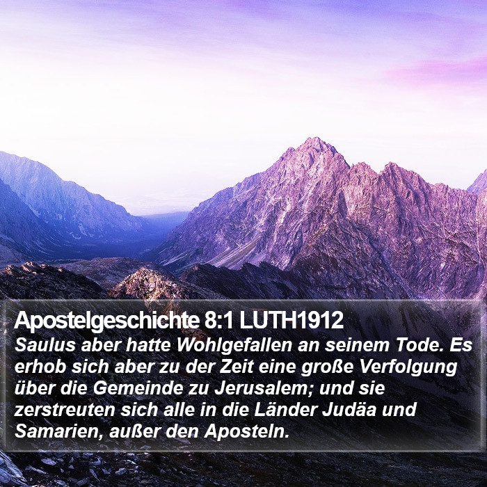 Apostelgeschichte 8:1 LUTH1912 Bible Study