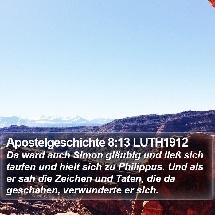Apostelgeschichte 8:13 LUTH1912 Bible Study