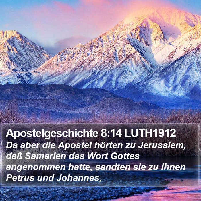 Apostelgeschichte 8:14 LUTH1912 Bible Study