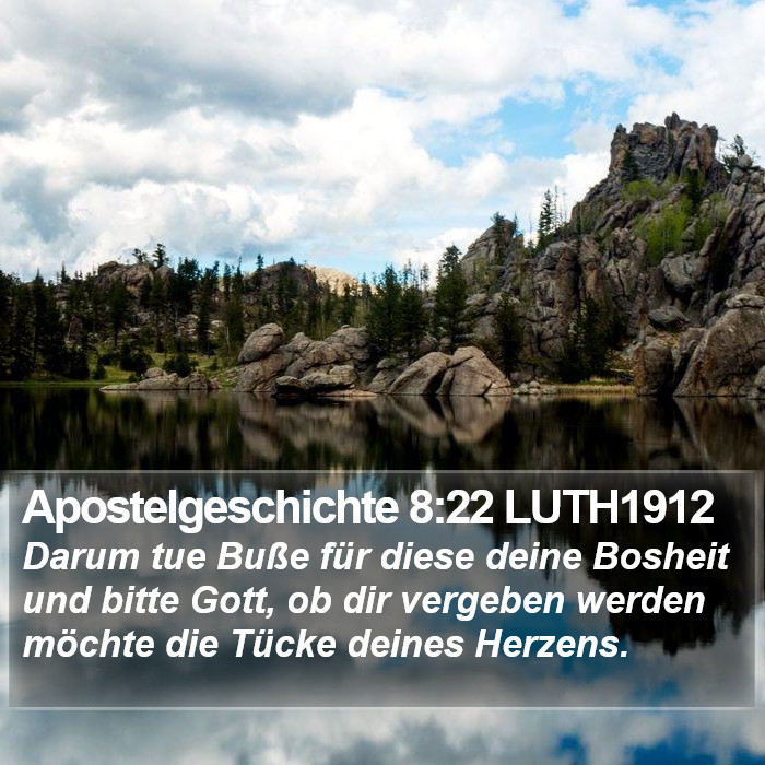 Apostelgeschichte 8:22 LUTH1912 Bible Study