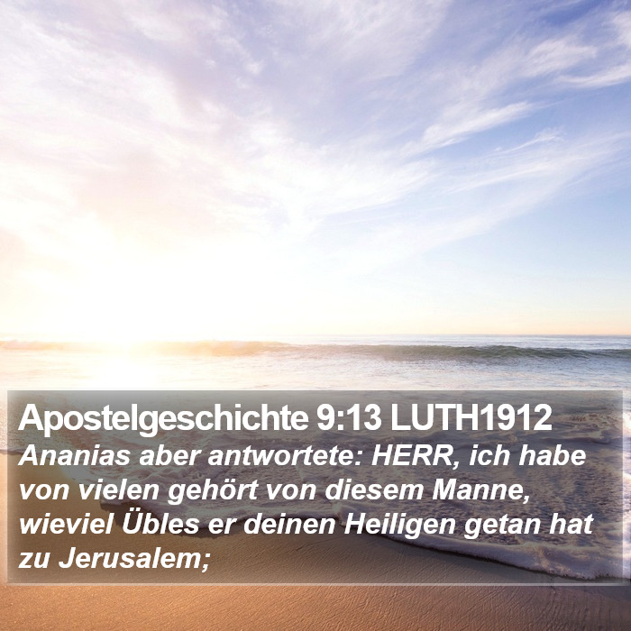 Apostelgeschichte 9:13 LUTH1912 Bible Study