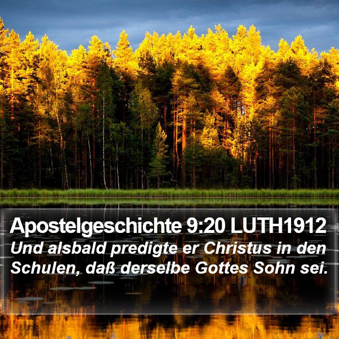 Apostelgeschichte 9:20 LUTH1912 Bible Study